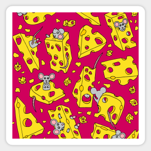 Mice and Swiss Cheese Red Palette Sticker